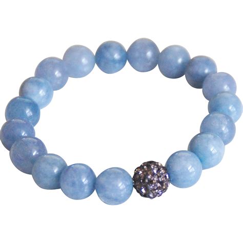 Natural Aquamarine Bracelet Beaded Bracelet Stretch Bracelet