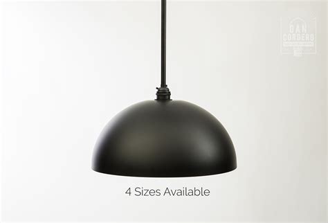 Smooth Flat Black Dome Pendant Light Fixture Cordero Handcrafted Lighting