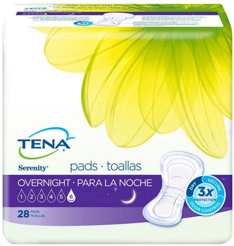 Tena Incontinence Pads For Women Overnight 28 Ea Pack Of 6