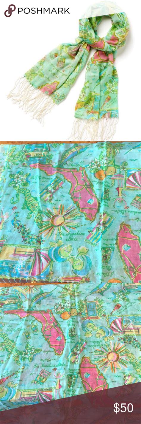 Lilly Pulitzer Murfree Scarf Florida Print Lilly Pulitzer Lillies