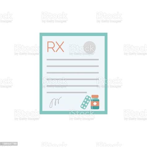 Prescription Medical Blanc Flat Rx Form Icon Stock Illustration