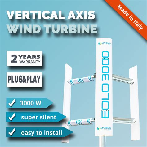 Купить Ветряки Makemu Green Energy Eolo 3000w Domestic Vertical Axis