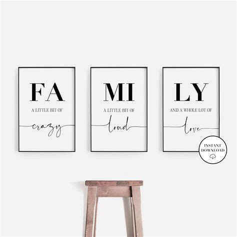 Family a little bit of crazy Print Set of 3 Prints Family | Etsy in ...