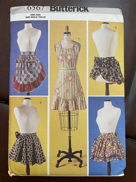 This Is A Butterick Pattern For A Full Or Half Apron With Ruffle And