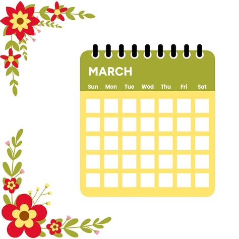 Calendário De Março Vetor Premium