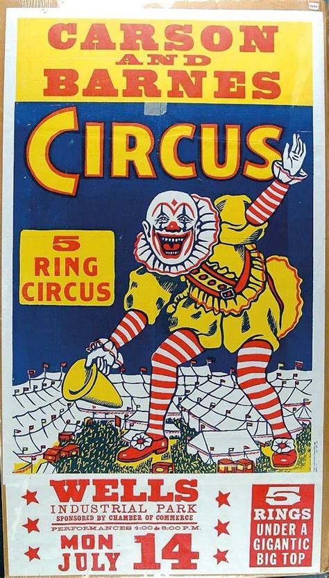 Carson And Barnes Circus The Worlds Biggest Big Top Circus Vintage