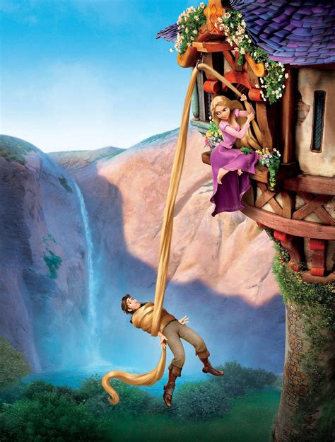 The Princess And The Frog Movie Poster With Rapponce Hanging From A