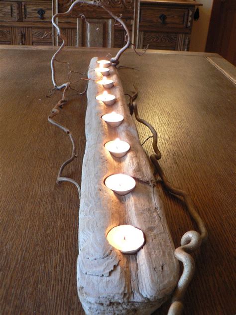 Rustic Wedding Driftwood Candle Holder Large Center Piece