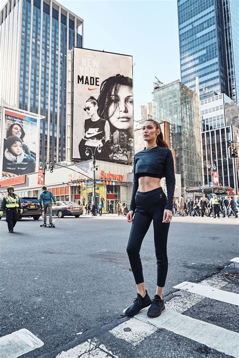 Exclusive Bella Hadid And Her Abs Take On Times Square In Nikes Nymade Campaign Bella Hadid