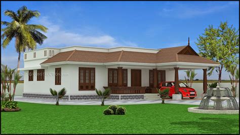 3 Bed Single Storied House Plan Kerala Home Design An
