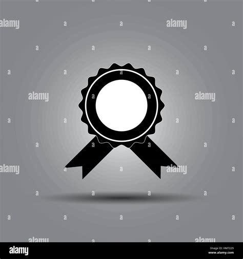Badge With Ribbons Icon Vector Illustration Simple Flat Design Stock