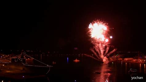 Happy New Year Countdown 2013whistle And Fireworks In Port From