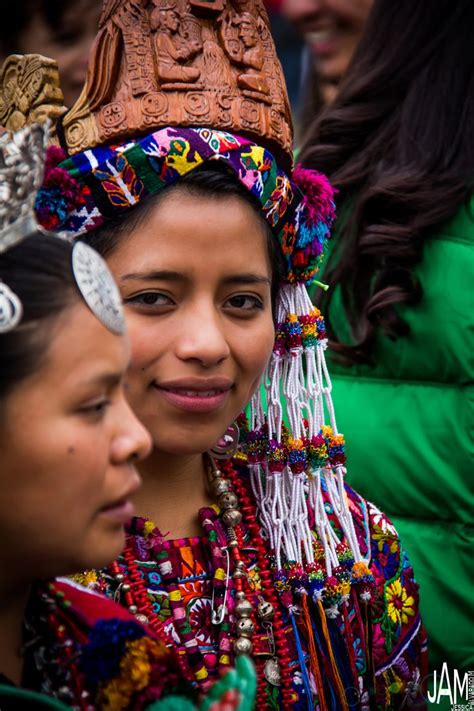 Guatemaltecas Dressed Up In Traditional Clothing For The Gian Kite Festival In Sumpango