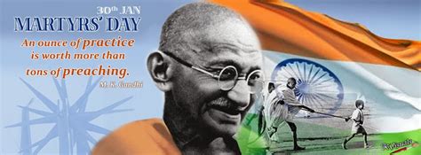K Visuals Mahatma Gandhi Martyrs Day Facebook Cover