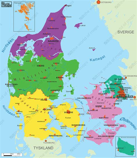 Map Denmark Color 2018