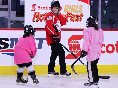 Cassie Campbell Pascall Shares The Ice With 300 Young Female Hockey Players At Calgary Event