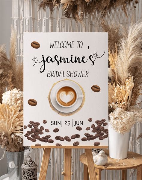 Love Is Brewing Bridal Shower Welcome Sign Template Coffee Bridal