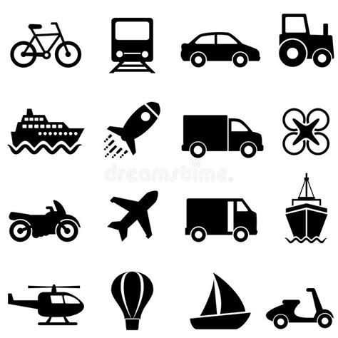 Transportation Icon Set Stock Vector Illustration Of Clip 34752793