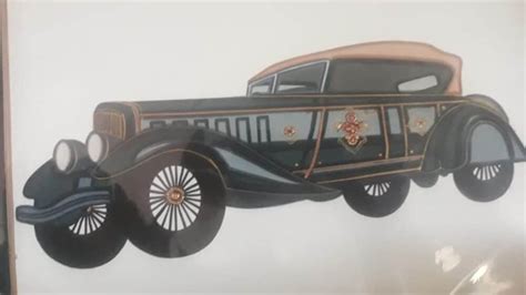 Vintage Cars 4 25 X 20 Cm International Indian Folk Art Galleryan