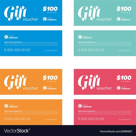 T Coupon Set Royalty Free Vector Image Vectorstock