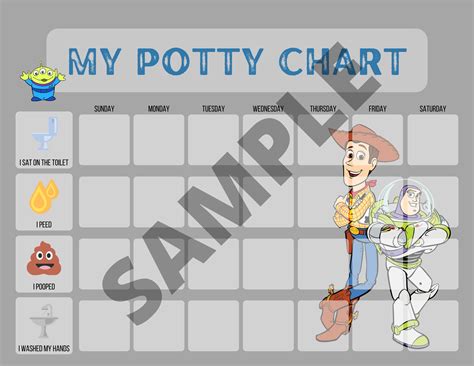 Toy Story Potty Chart Potty Training Chart Toddler Potty Etsy Uk