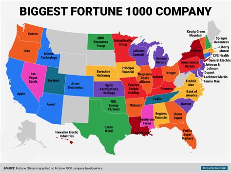 Biggest Fortune 1000 Company In Every State Business Insider
