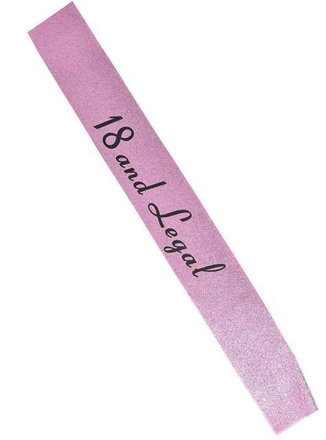 pink glitter 18 and legal sash 18th birthday pink glitter sash
