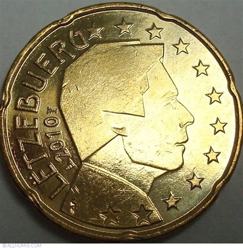 20 Euro Cent 2010 Euro 2002 Prezent Luxembourg Coin 29891