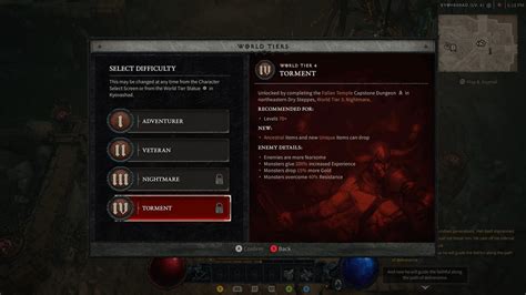 Diablo 4 World Tiers How To Change Difficulty Gamespot