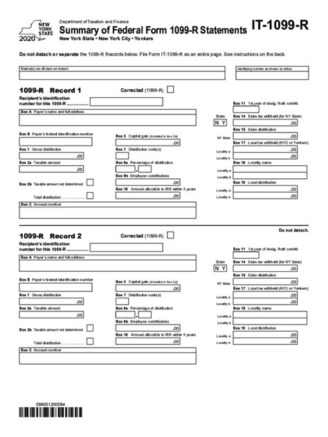 2020 Form Ny Dtf It 1099 R Fill Online Printable Fillable Blank
