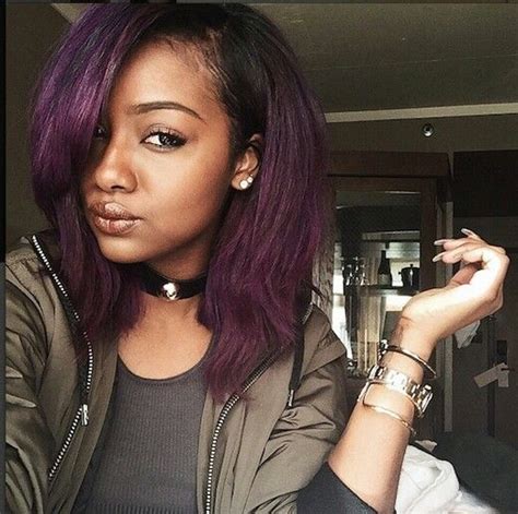 Purple Hair Black Girl Black Girls Black Women Hair Color For Dark