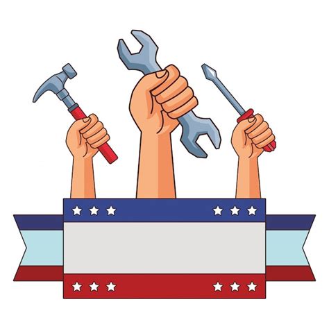 Premium Vector American Labor Day Cartoon