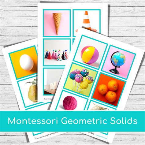 Montessori Geometric Solids 3 Part Cards PDF Montessori Etsy