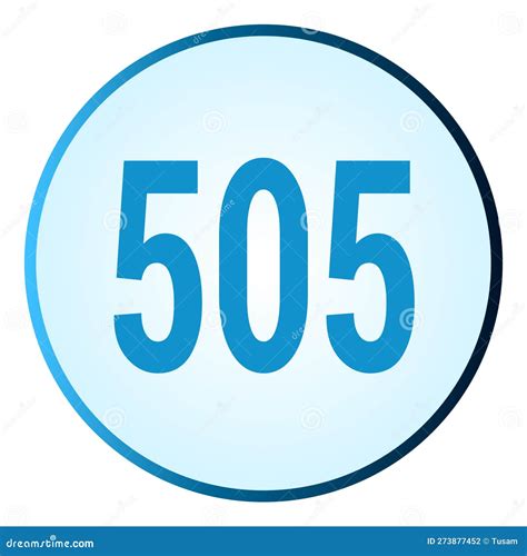 Number 505 Symbol Or Logo With Round Frame In Blue Gradient Color Stock