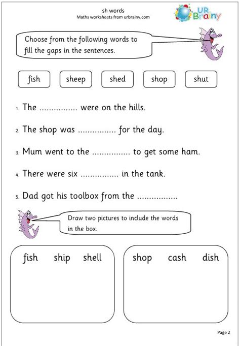 Ideal for teaching new concepts, or even for. 'sh' sound | English: Worksheets & more [KG - grade 1 Kids ...
