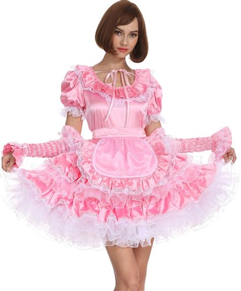 Gocebaby Women A Line Sissy Maid Pink Lockable Dress Puffy Crossdress