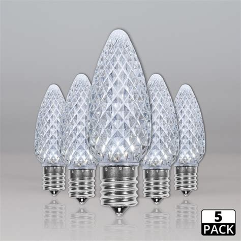 5 Pack C9 Cool White Opticore Led Christmas Light Replacement Bulbs