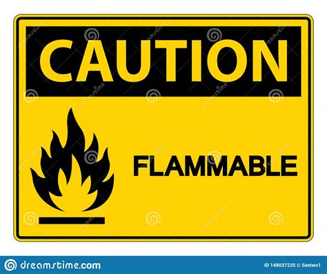 Caution Flammable Symbol Sign Isolate On White Background Vector