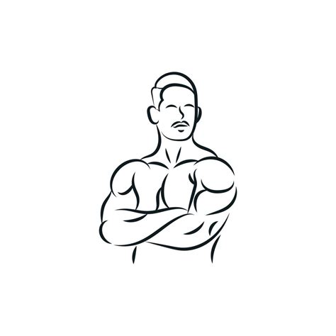 Man Muscle Body Illustration Silhouette Design 16333704 Vector Art At