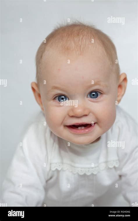 Portrait Of Smiling Baby Girl Stock Photo Alamy