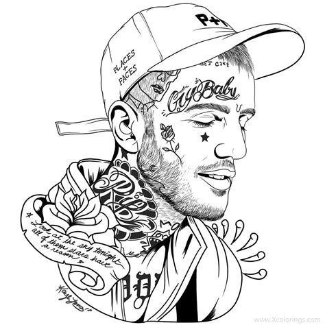 Lil Peep Coloring Pages Sketch