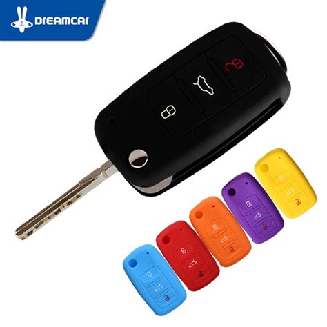 2017 silicone car key cover case for volkswagen folding key fob protective case for vw passat