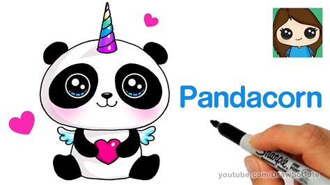 More information on how to draw cute baby animals. How to Draw a Pandacorn Cute and Easy - YouTube | Cute animal drawings, Easy animal drawings ...