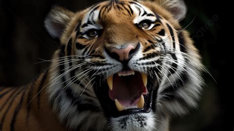 Close Up Photo Of A Tiger With Its Mouth Open Background Tiger Funny