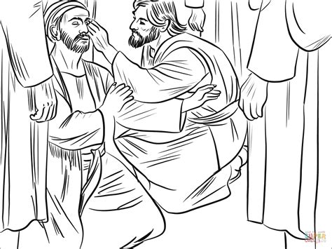 Jesus Heals The Man Born Blind Bible Coloring Pages Coloring Pages