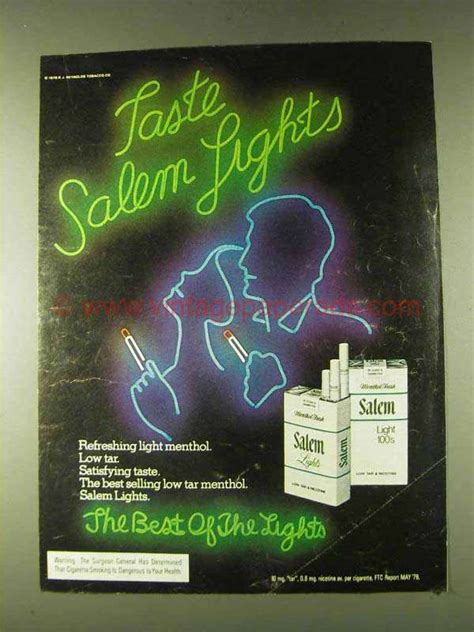 1979 Salem Lights Cigarettes Advertisement Taste Salem Lig