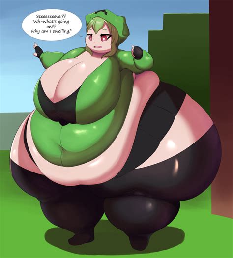 Rule 34 Big Breasts Breasts Creeper Girl Fat Female Minecraft Name Drop Obese Reavelart Tagme