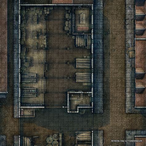 Warehouse Battle Map 30x30 Rdndmaps