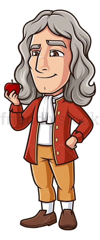 How did sir isaac newton discover gravity and apple sauce? Isaac Newton Holding An Apple Cartoon Clipart Vector ...