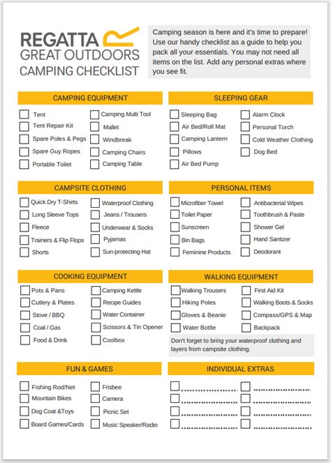 Camping Essentials Complete Camping Checklist Regatta Blog